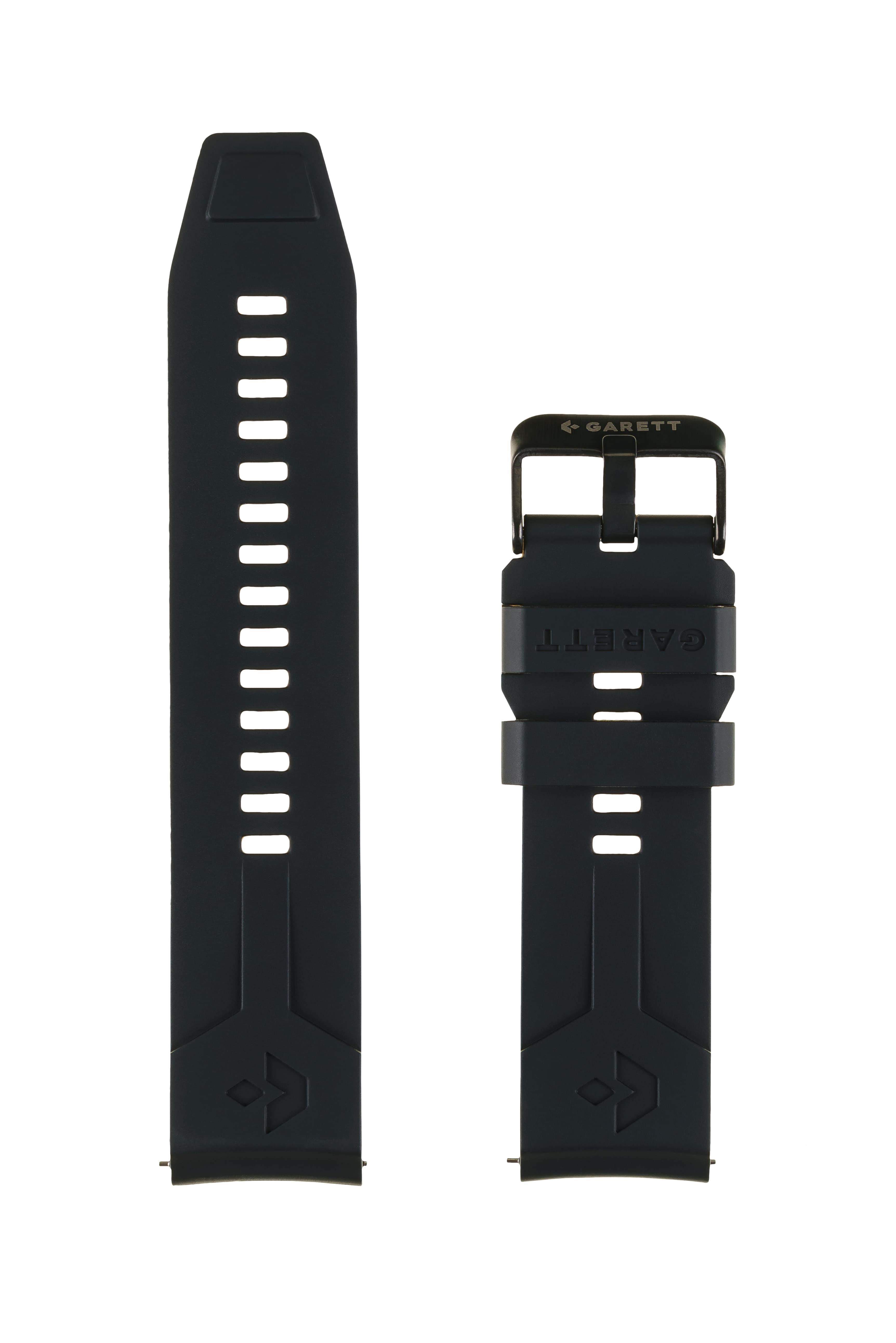Garett univerzální řemínek 22 mm,  černý silikonový0 