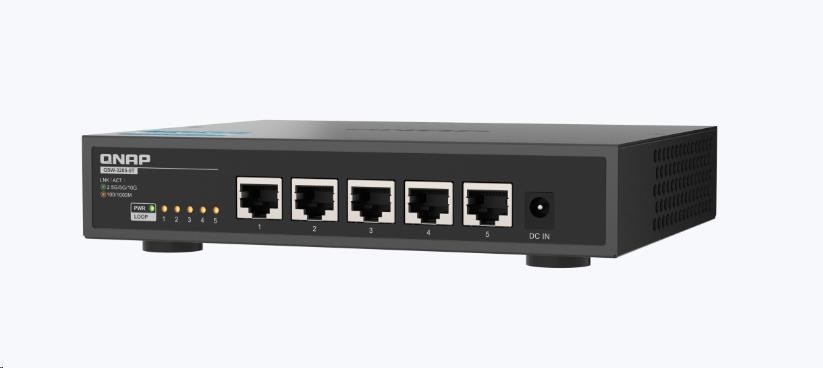 QNAP switch QSW-3205-5T (5x 10GbE port, pasiv. chladenie, podpora 100M/ 1G/ 2, 5G/ 5G a 10G)0 