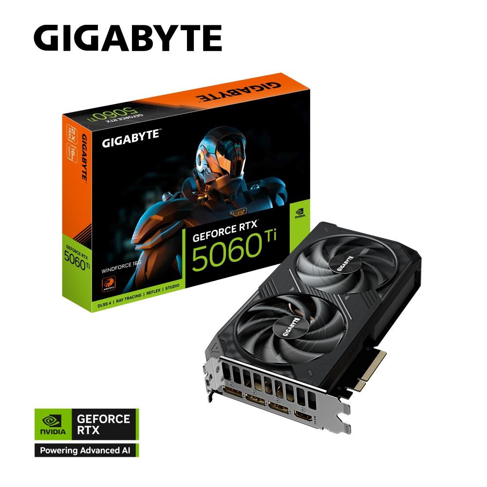 GIGABYTE VGA NVIDIA GeForce RTX 5060 Ti WINDFORCE 16G,  16G GDDR7,  3xDP,  1xHDMI0 