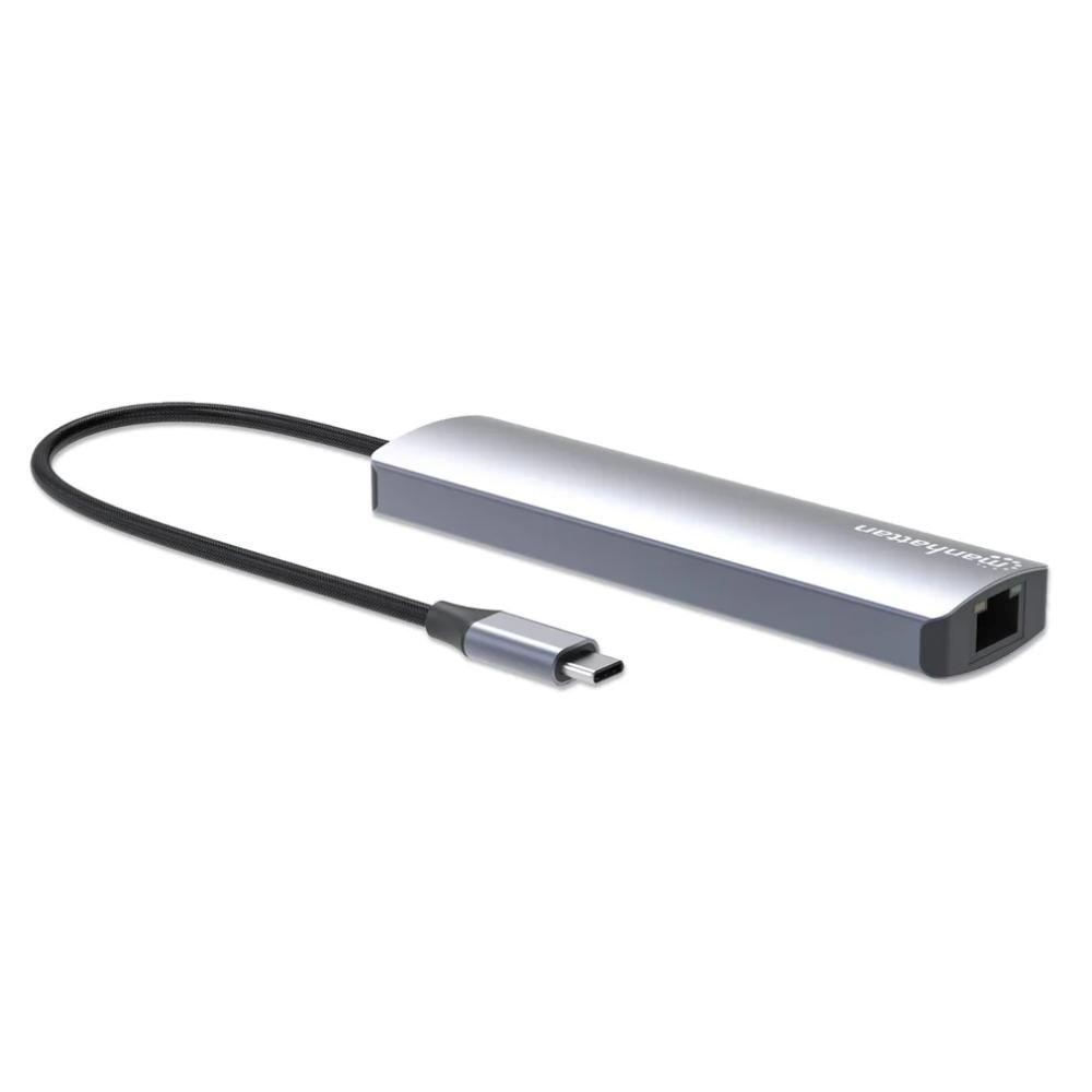 MANHATTAN Dokovací stanice USB-C 7v1,  1xHDMI,  1xUSB-C,  2xUSB,  1xRJ45,  čtečka SD karet,  šedá1 
