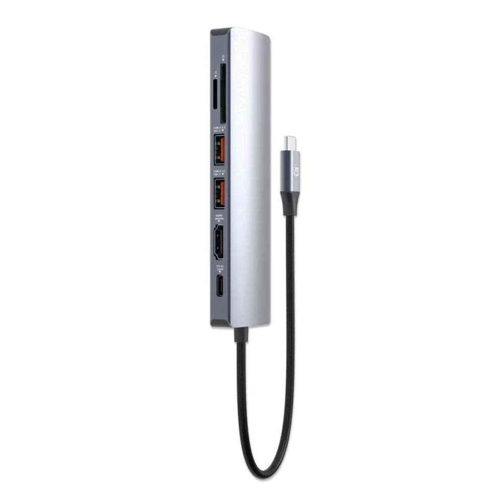 MANHATTAN Dokovací stanice USB-C 7v1,  1xHDMI,  1xUSB-C,  2xUSB,  1xRJ45,  čtečka SD karet,  šedá3 