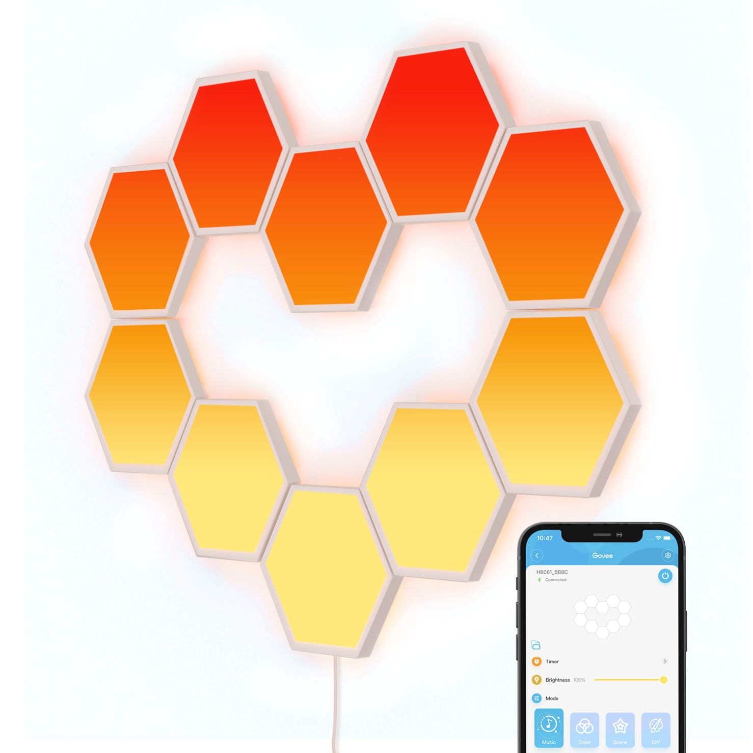 Govee RBIC Glide Hexa světelné panely 10ks0 