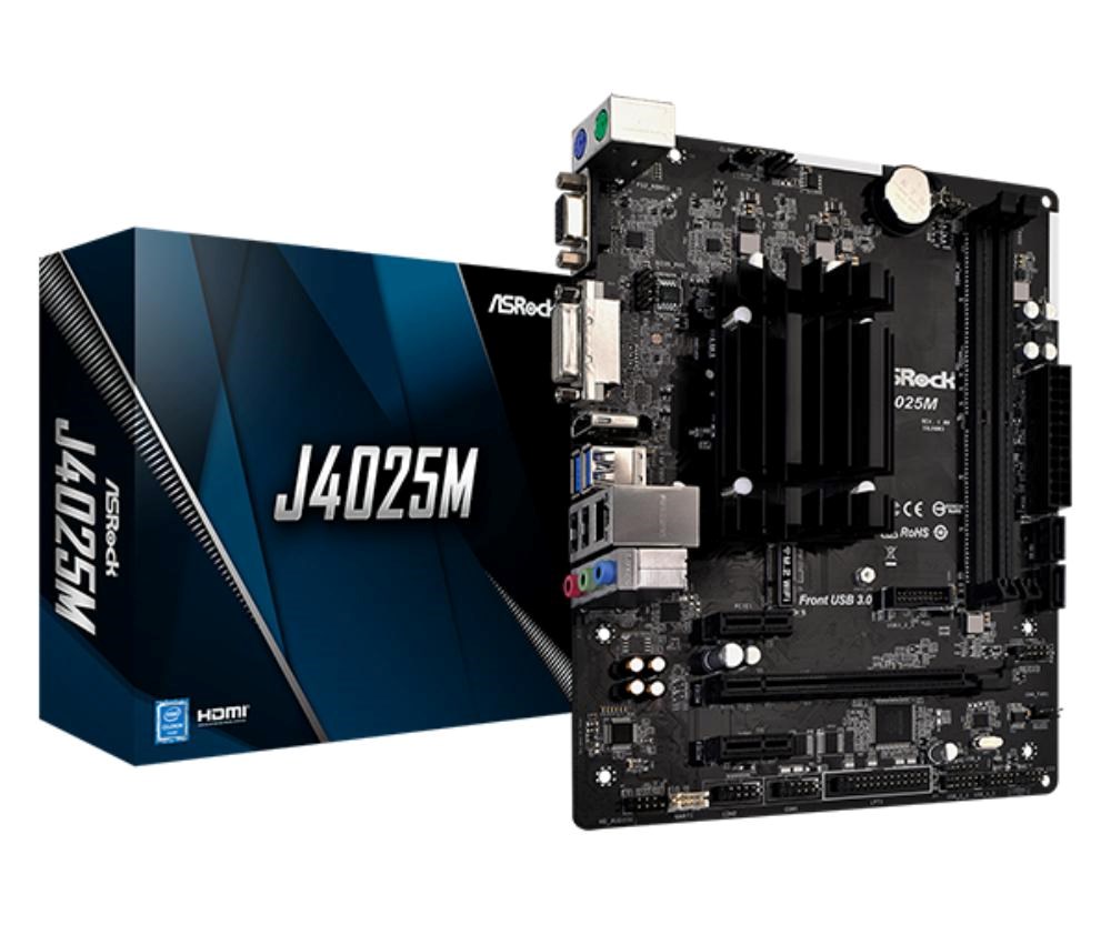 ASRock MB Intel procesor J4025M,  2xDDR4,  HDMI,  VGA,  DVI-D,  mATX0 