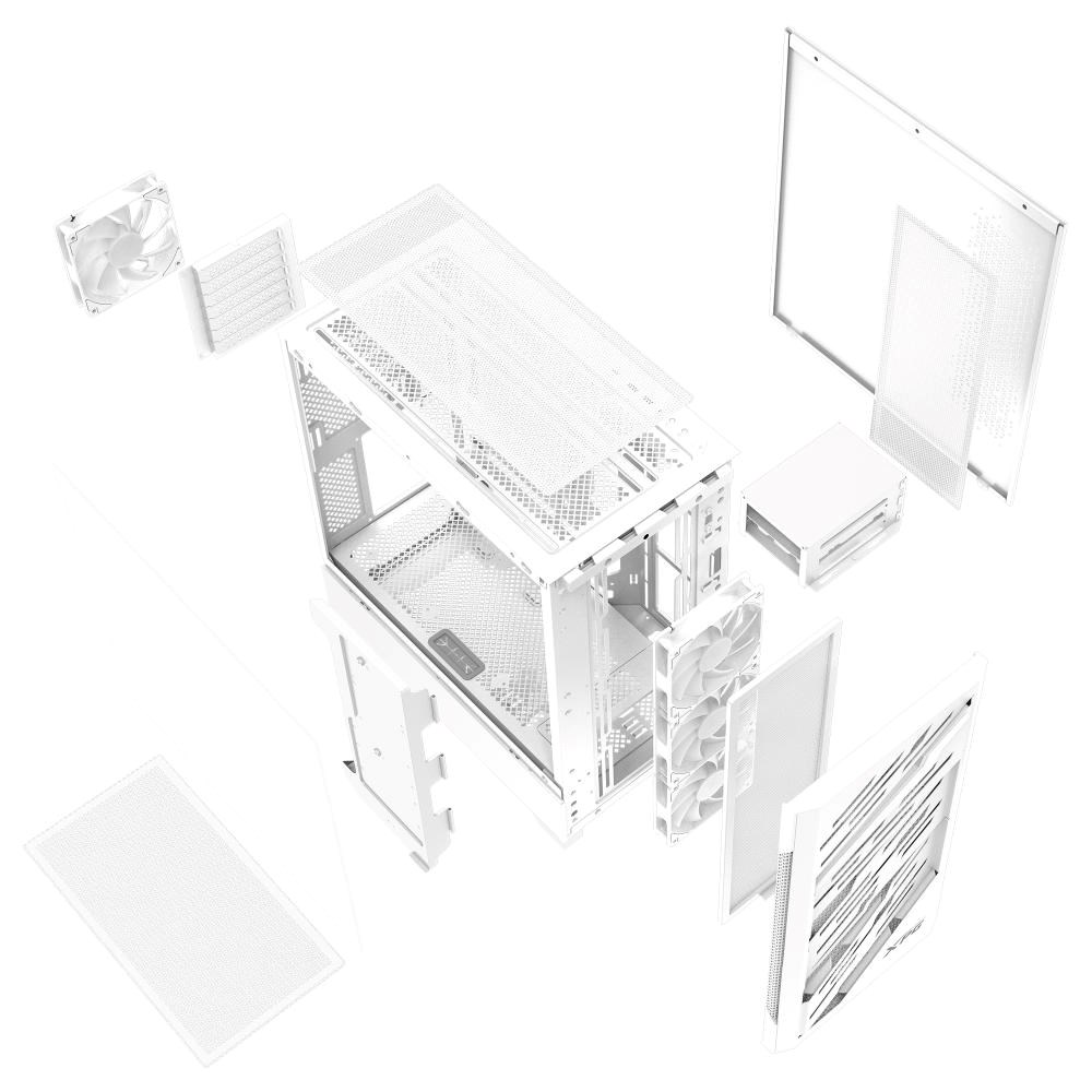 ADATA XPG case STARKER AIR BTF Mid-Tower,  bez zdroje,  4x 120mm ARGB,  Bílá9 