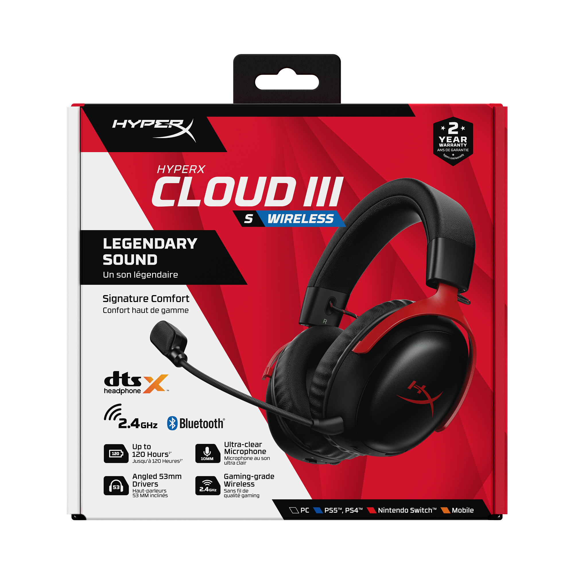 HyperX Cloud III S Wireless Black-Red Gaming Headset3 