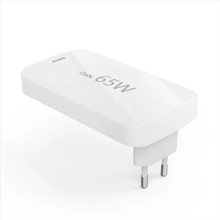 Hama rýchla USB nabíjačka GaN 2x USB-C + USB-A,  PD/ QC 65 W,  plochá,  skladacia2 