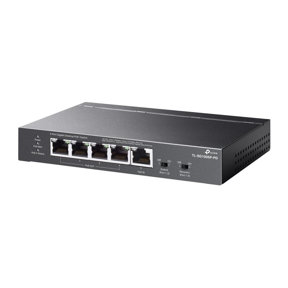 TP-Link switch TL-SG1005P-PD (5xGbE, 4xPoE+, 1xPoE-in, PoE++, 90W,  fanless)2 
