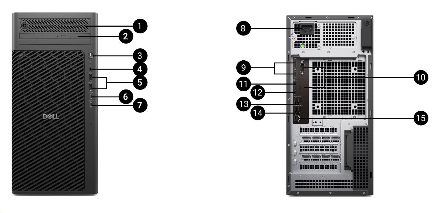 DELL PC Pro Max Tower T2 FCT2250/ 1500W/ TPM/ U7-265/ 16GB/ 512SSD/ Integrated/ vPro/ Kb/ Mouse/ W11 Pro/ 3Y PS NBD3 
