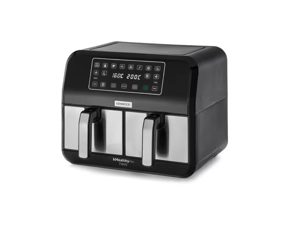 Kenwood kHealthy horkovzdušná fritéza,  1700 W,  se dvěma zásuvkami,  4+4 l,  8 programů,  černá0 