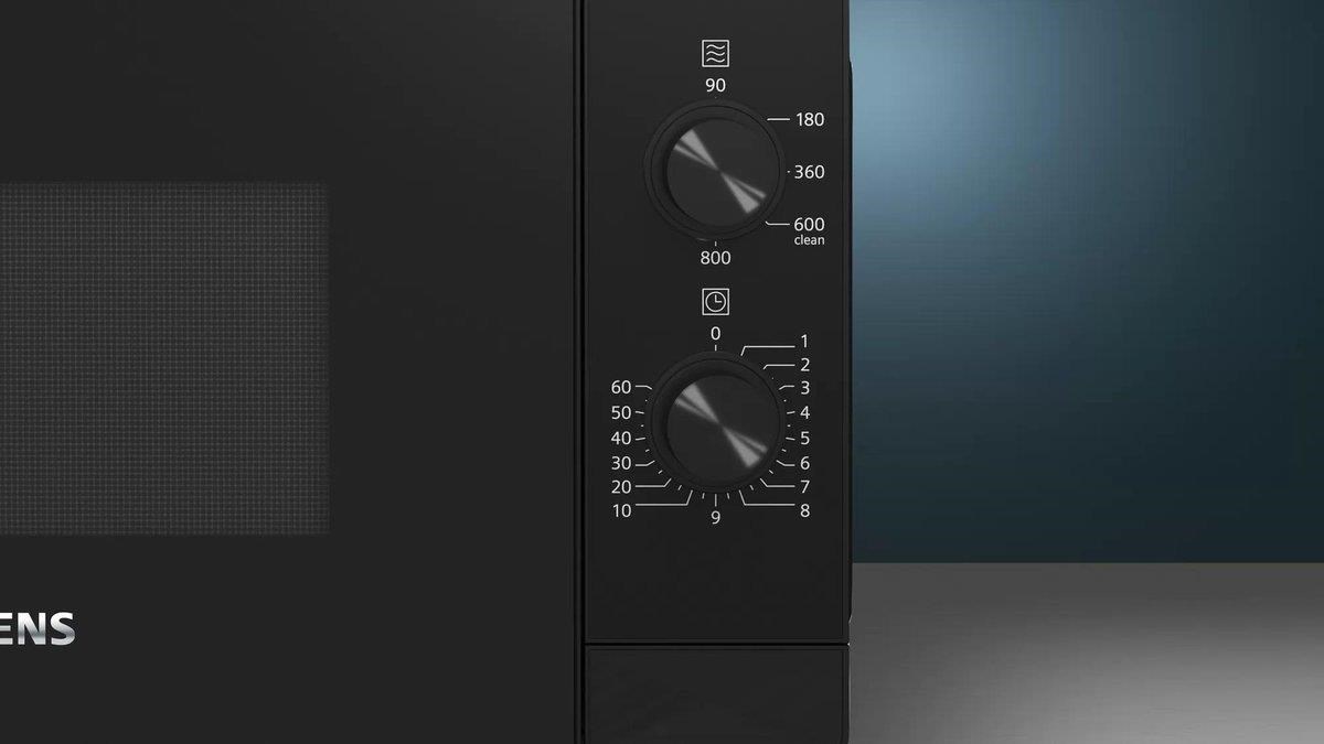 Siemens iQ300 FF020LMB2,  mikrovlnná trouba,  800 W,  5 úrovní ohřevu,  talíř 27 cm,  černá1 