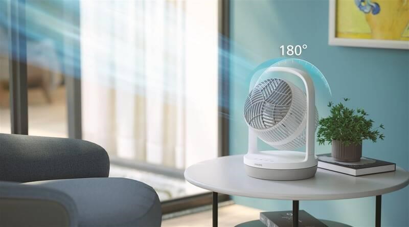 Philips 2000 Series CX2050/ 00 stolní ventilátor,  3 rychlosti,  23 dB,  2 režimy,  bílá /  šedá6 