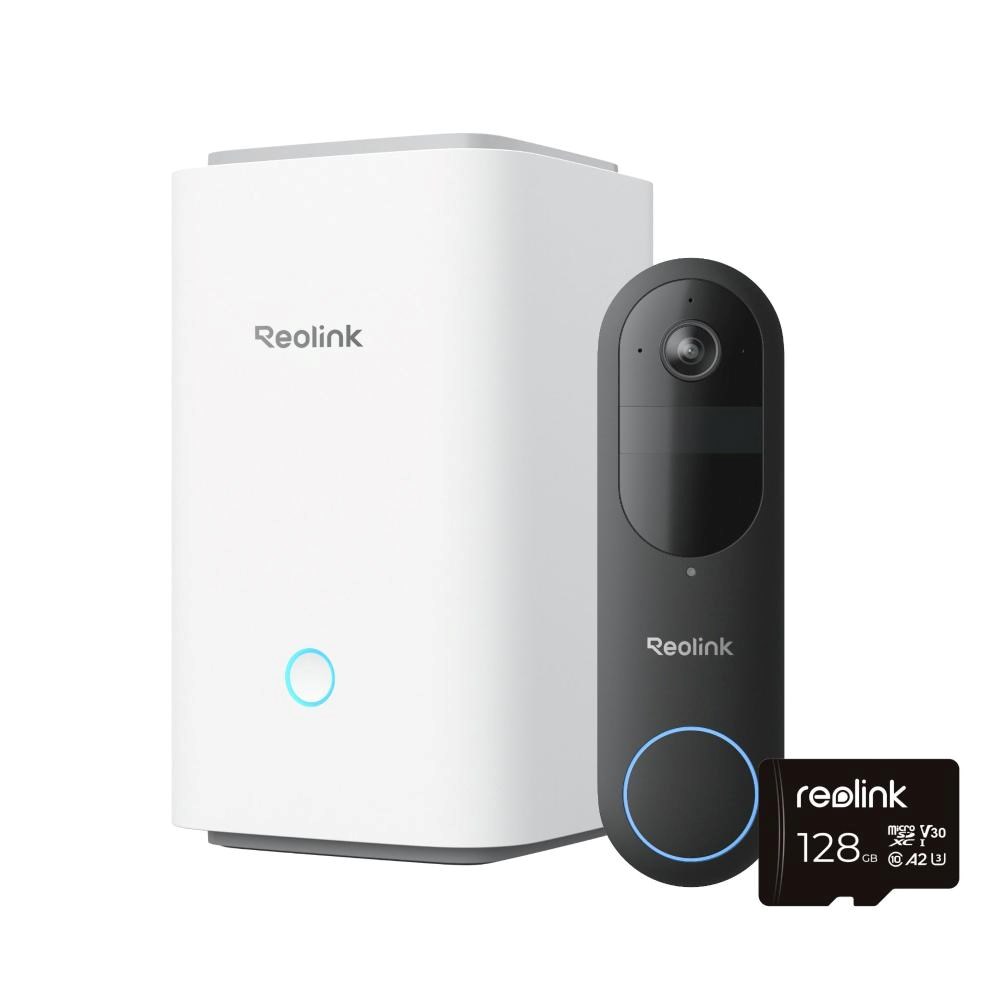 REOLINK bezpečnostní video zvonek D340B + Hub 1 + 128GB microSD2 