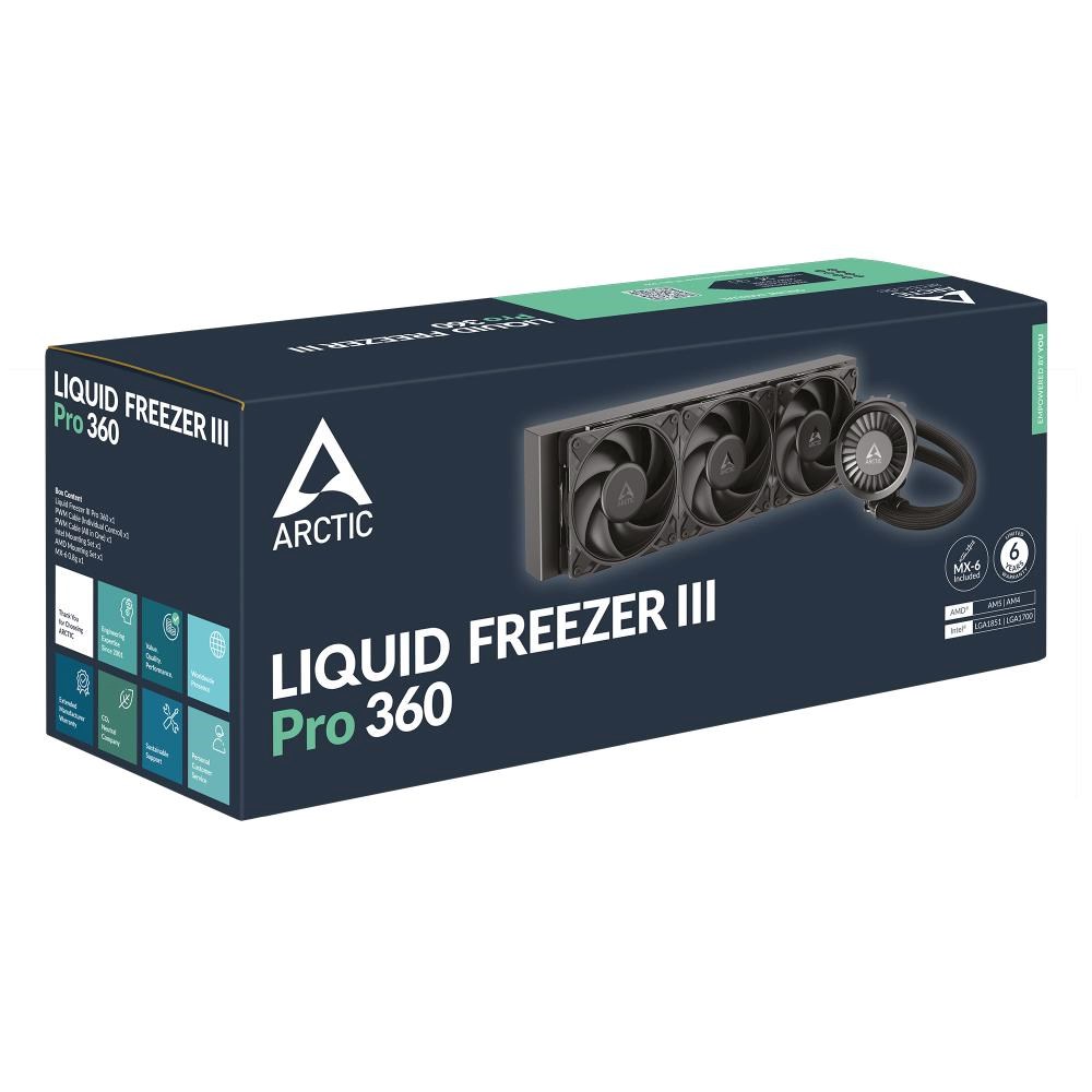 ARCTIC Vodní chladič Liquid Freezer III 360 Pro, 3x120mm, AM5, LGA1851, černá5 