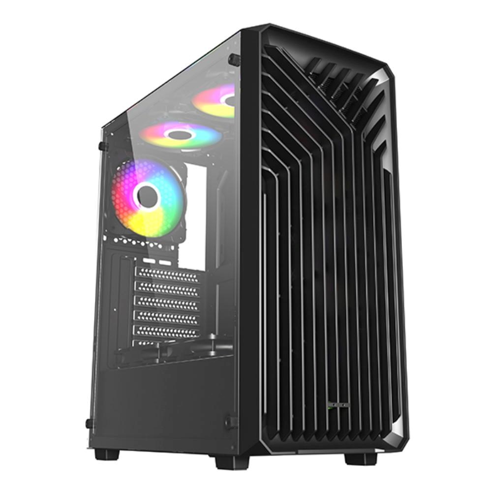 VeinX case OD15A-BK,  ATX,  Průhledná bočnice,  Černá,  bez ventilátorů0 