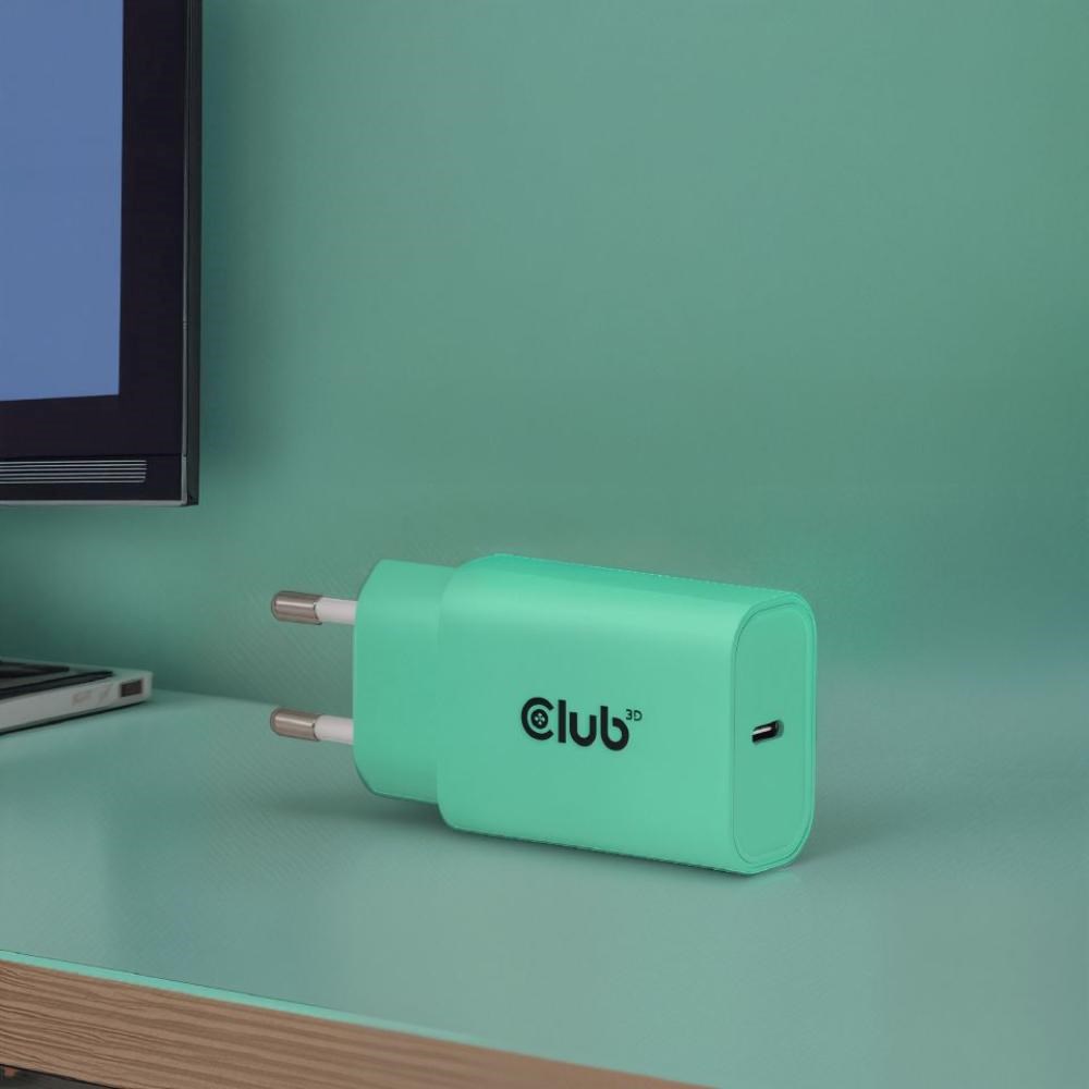 Club3D Nabíječka,  USB-C,  Power Delivery 15V/ 2A,  2-pack,  zelená3 
