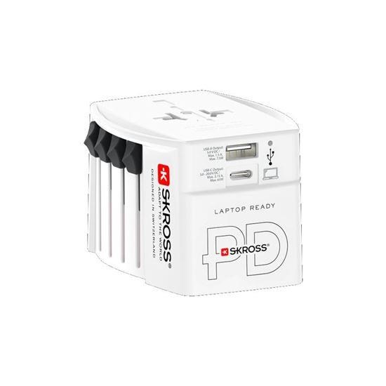SKROSS cestovní adaptér MUV USB AC65PD, univerzální, neuzemněný, USB A+C 65W0 