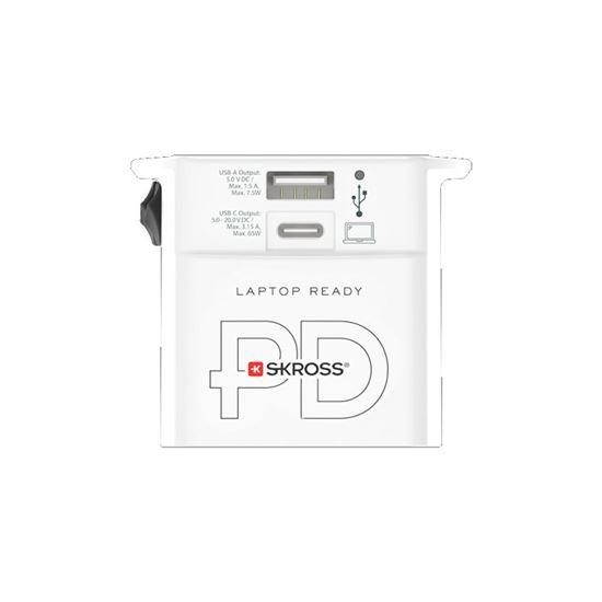 SKROSS cestovní adaptér MUV USB AC65PD, univerzální, neuzemněný, USB A+C 65W5 