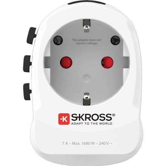 SKROSS cestovní adaptér PRO Light USB AC45PD - World, UK+USA+AUS/CN, univerzální, uzemněný, USB A+C 45W3 