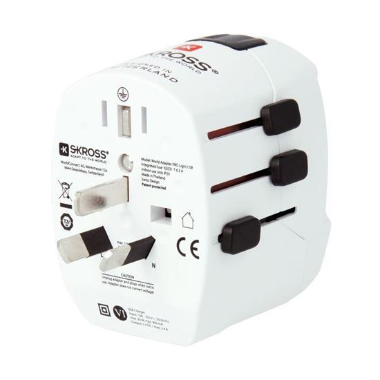 SKROSS cestovní adaptér PRO Light USB AC45PD - World, UK+USA+AUS/CN, univerzální, uzemněný, USB A+C 45W4 