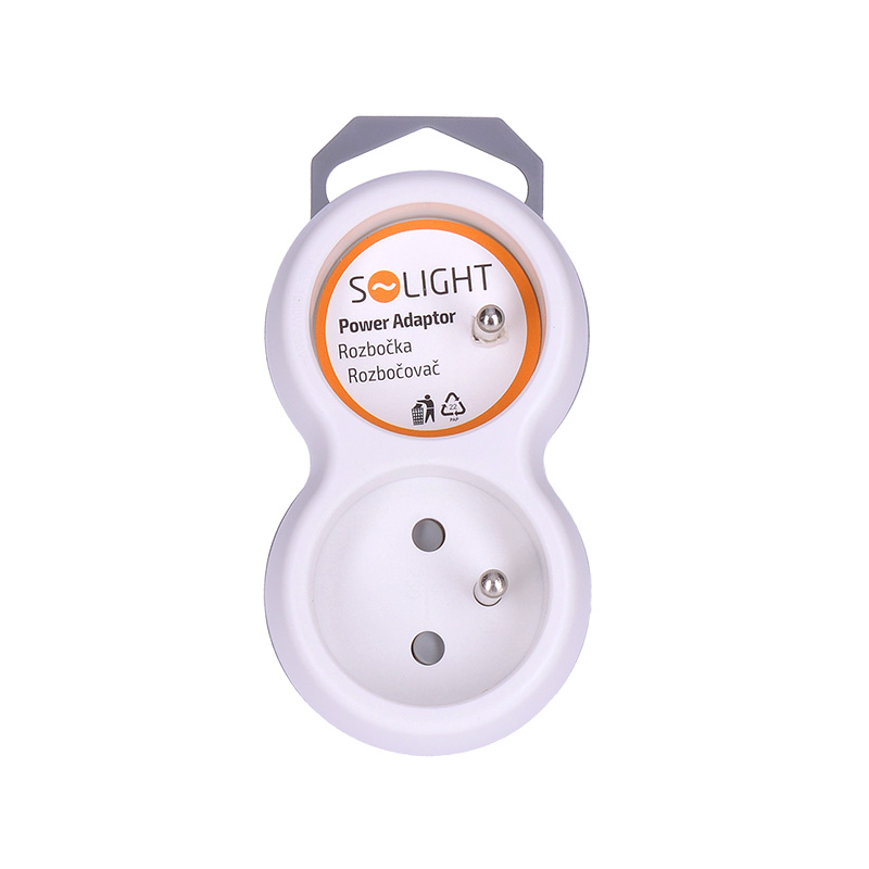Solight rozbočovač, 2x 10A, biely-sivý3 