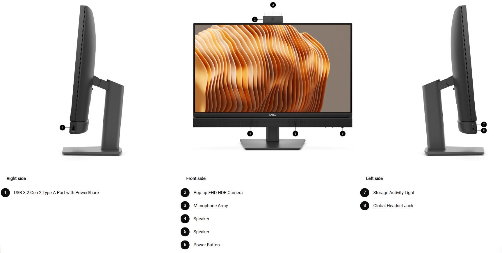 DELL PC AiO Pro 24 All-in-One QC24251/ TPM/ U5-235T/ 16GB/ 512SSD/ Non-touch/ Integrated/ 130W/ WLAN/ Kb&Mse/ W11 Pro/ 3Y PS NBD3 