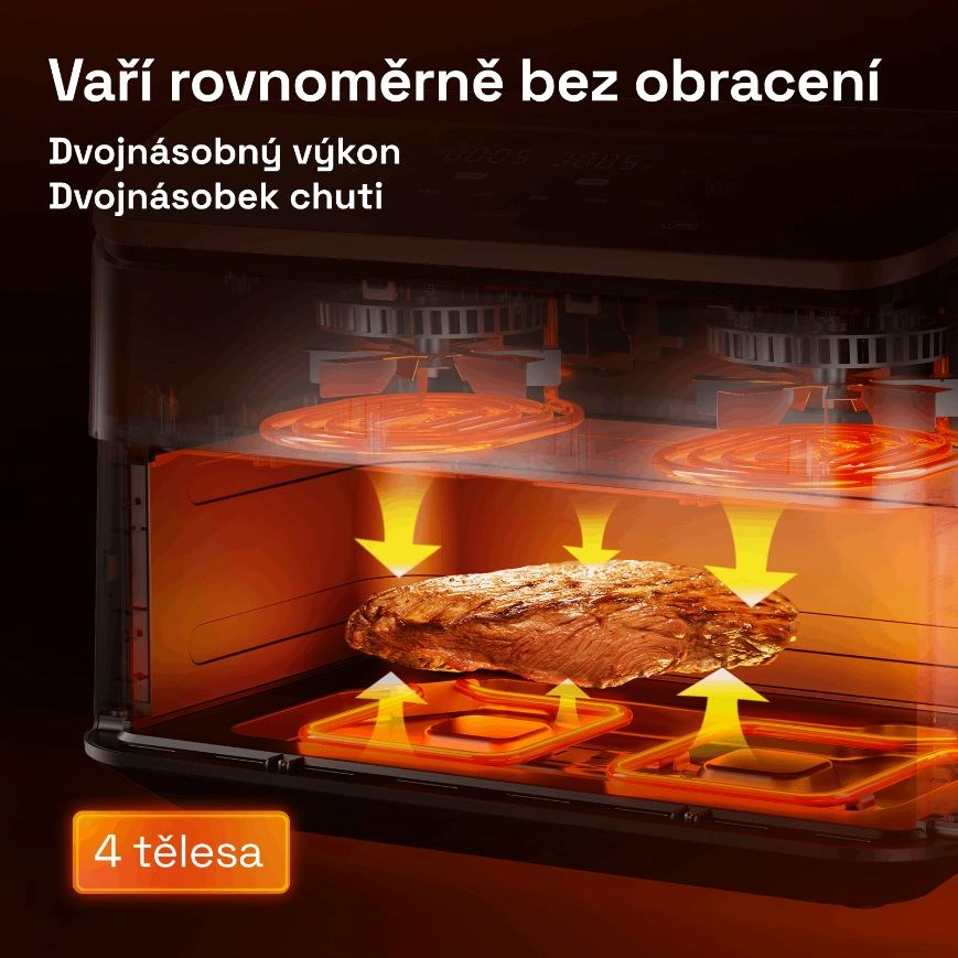 Cosori TF101S Dual blaze TwinFry 10l hozkovzdušná fritéza - bílá2 