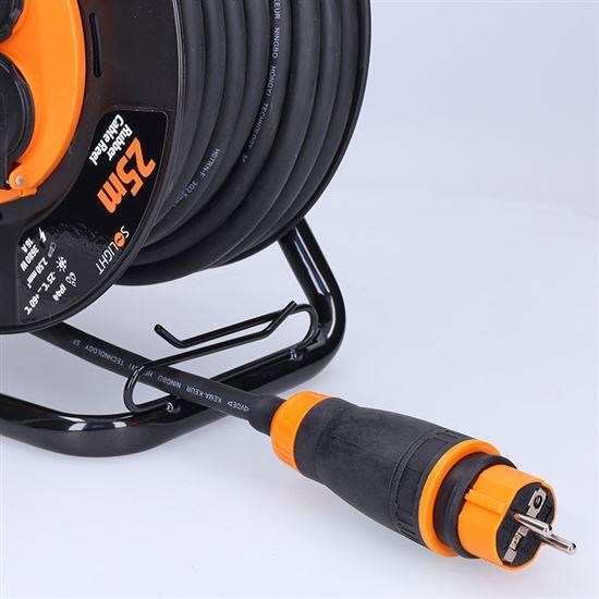 Solight 4z prodlužovací přívod - na bubnu, 25m guma H07RN-F, 3x 2, 5mm2, IP445 