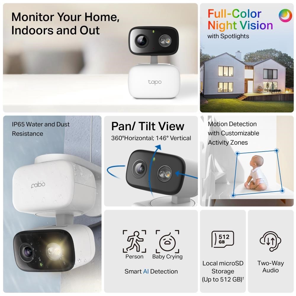 TP-Link Tapo C206 venkovní/ outdoor kamera (2MP,  1080p,  IR 12m,  WiFi,  micro SD card)3 