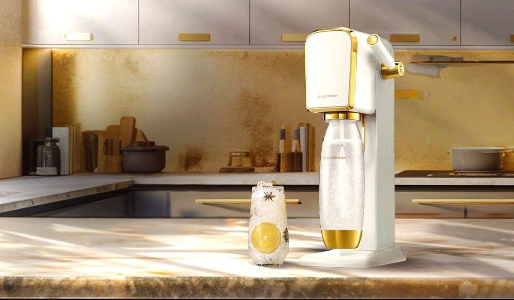 SodaStream Art výrobník sody,  mechanický,  1l láhev,  bombička s CO2,  bílá /  zlatá3 