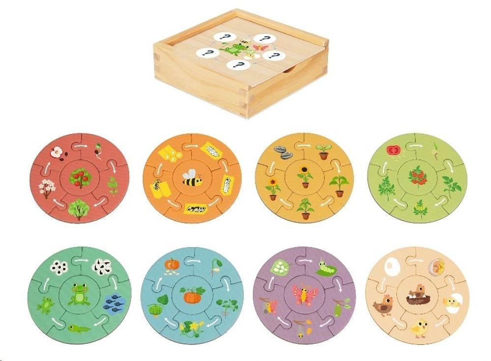 Dřevěné puzzle pro děti - životní cyklus0 