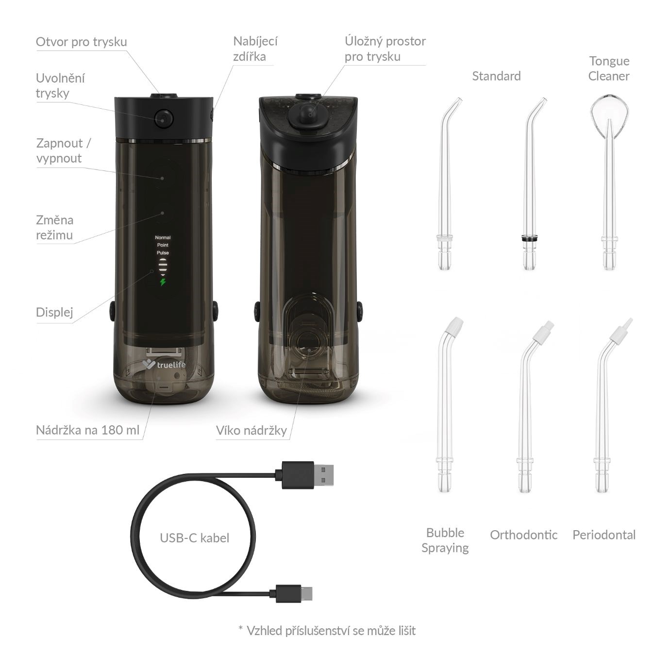 TrueLife AquaFloss Mini M50 - ústní sprcha - černá9 