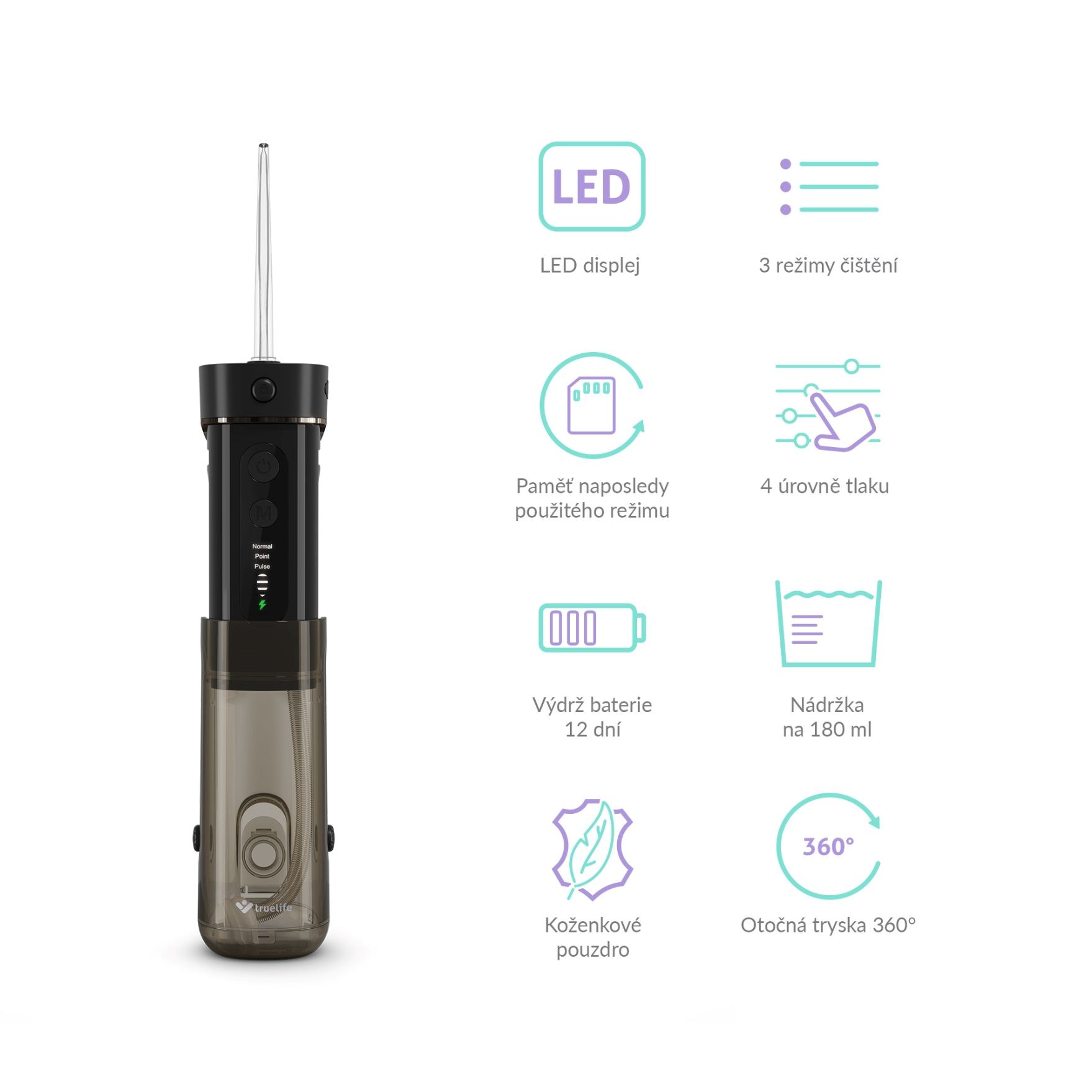 TrueLife AquaFloss Mini M50 - ústní sprcha - černá1 