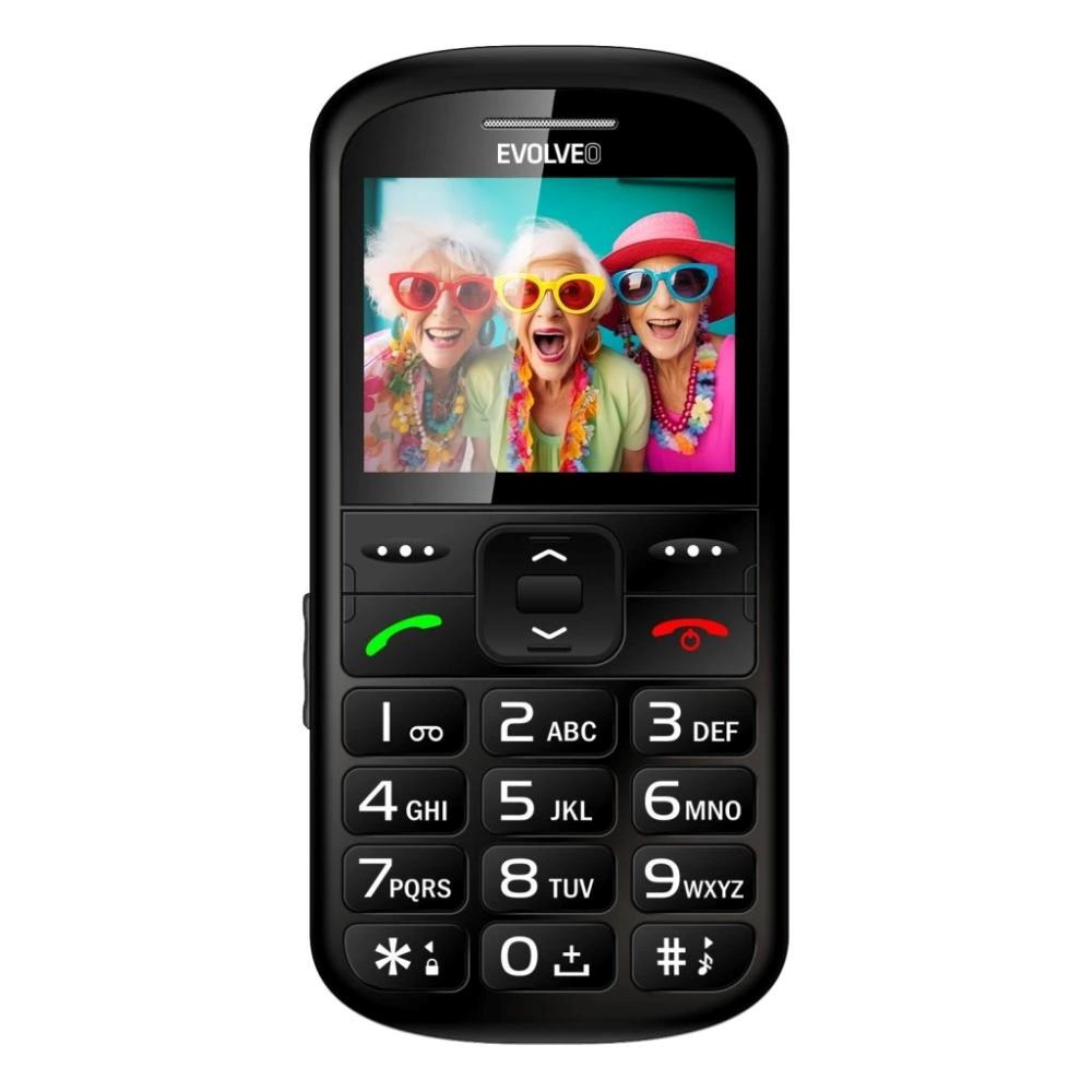 EVOLVEO EasyPhone XS, mobilný telefón pre seniorov, čierny