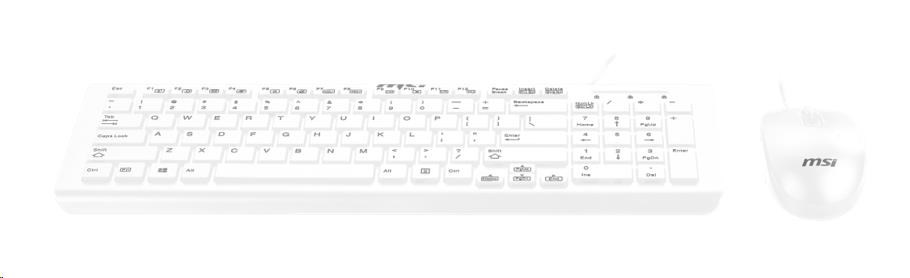 MSI set klávesnice a myši SK9626W, drátová, CZ/SK lokalizace, bílá0 