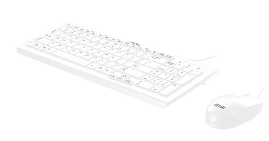 MSI set klávesnice a myši SK9626W, drátová, CZ/SK lokalizace, bílá1 