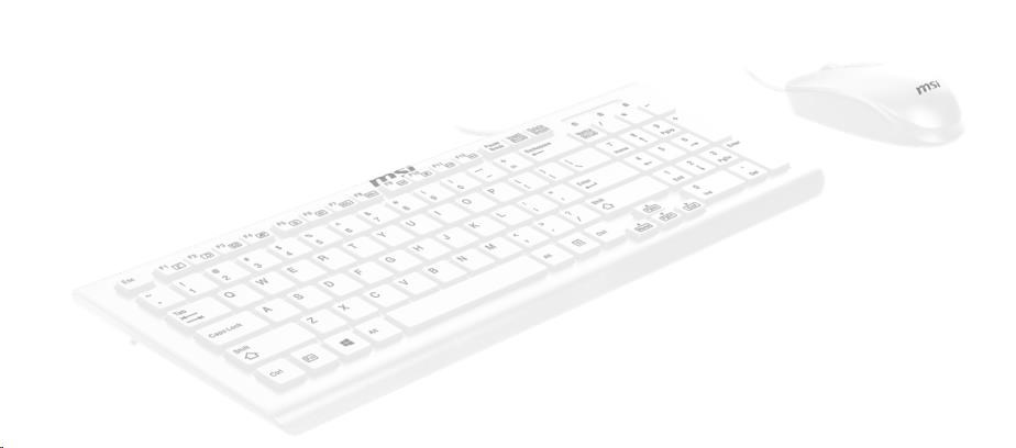 MSI set klávesnice a myši SK9626W, drátová, CZ/SK lokalizace, bílá2 