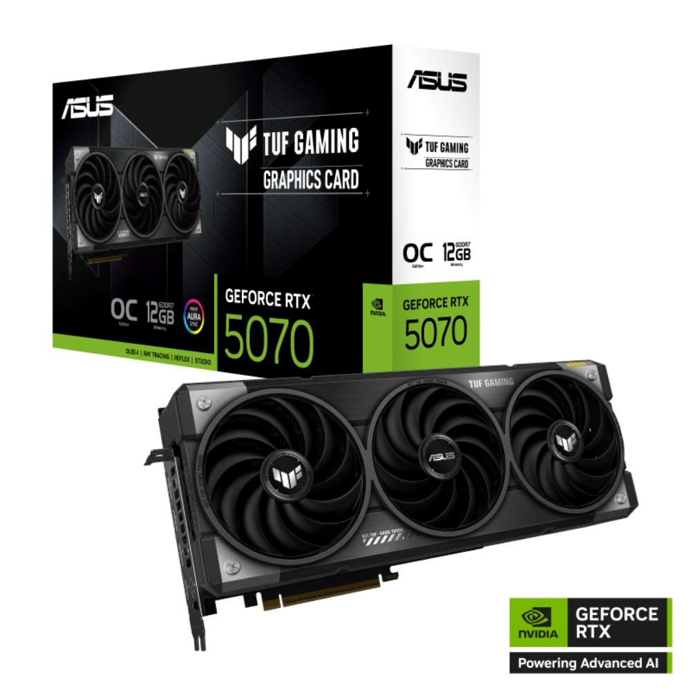 ASUS VGA NVIDIA GeForce RTX 5070 TUF GAMING 12GB OC,  12GB GDDR7,  3xDP,  1xHDMI3 