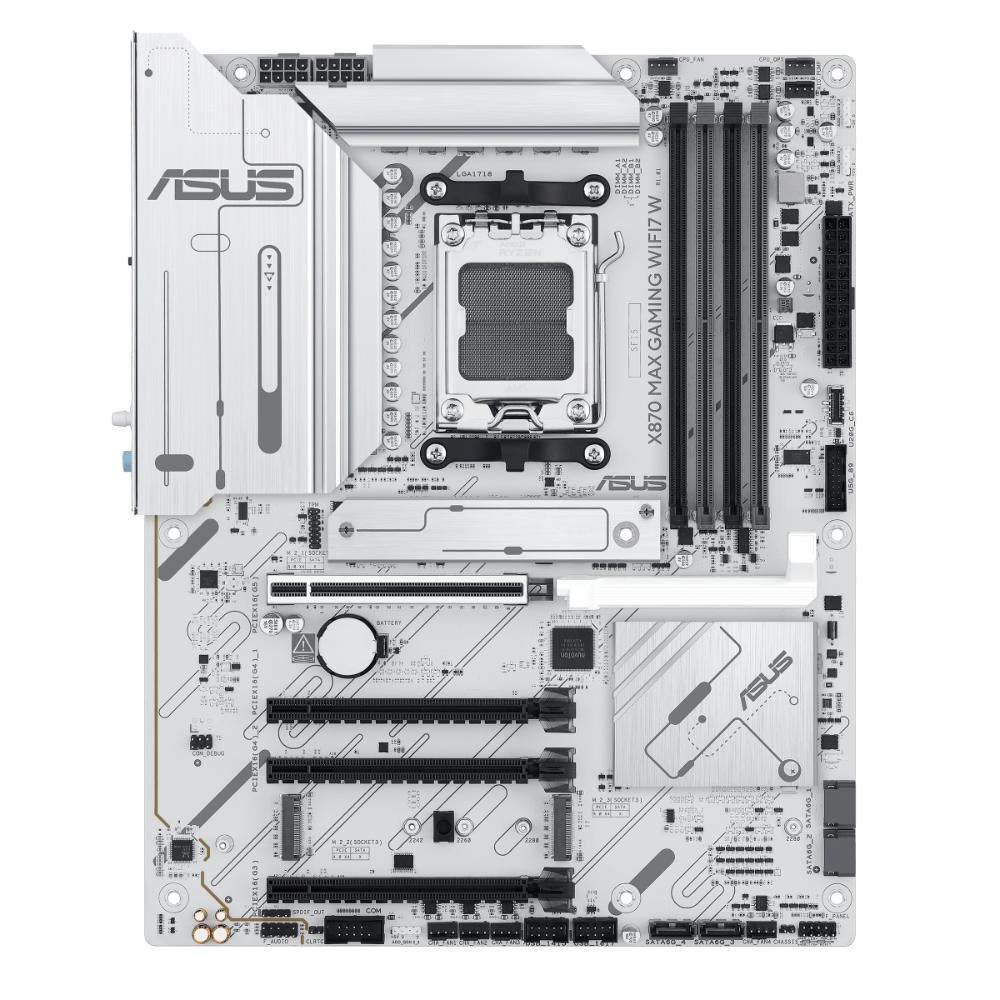 ASUS MB Sc AM5 X870 MAX GAMING WIFI7 W,  AMD X870,  4xDDR5,  2xUSB4,  1xHDMI,  WiFi3 