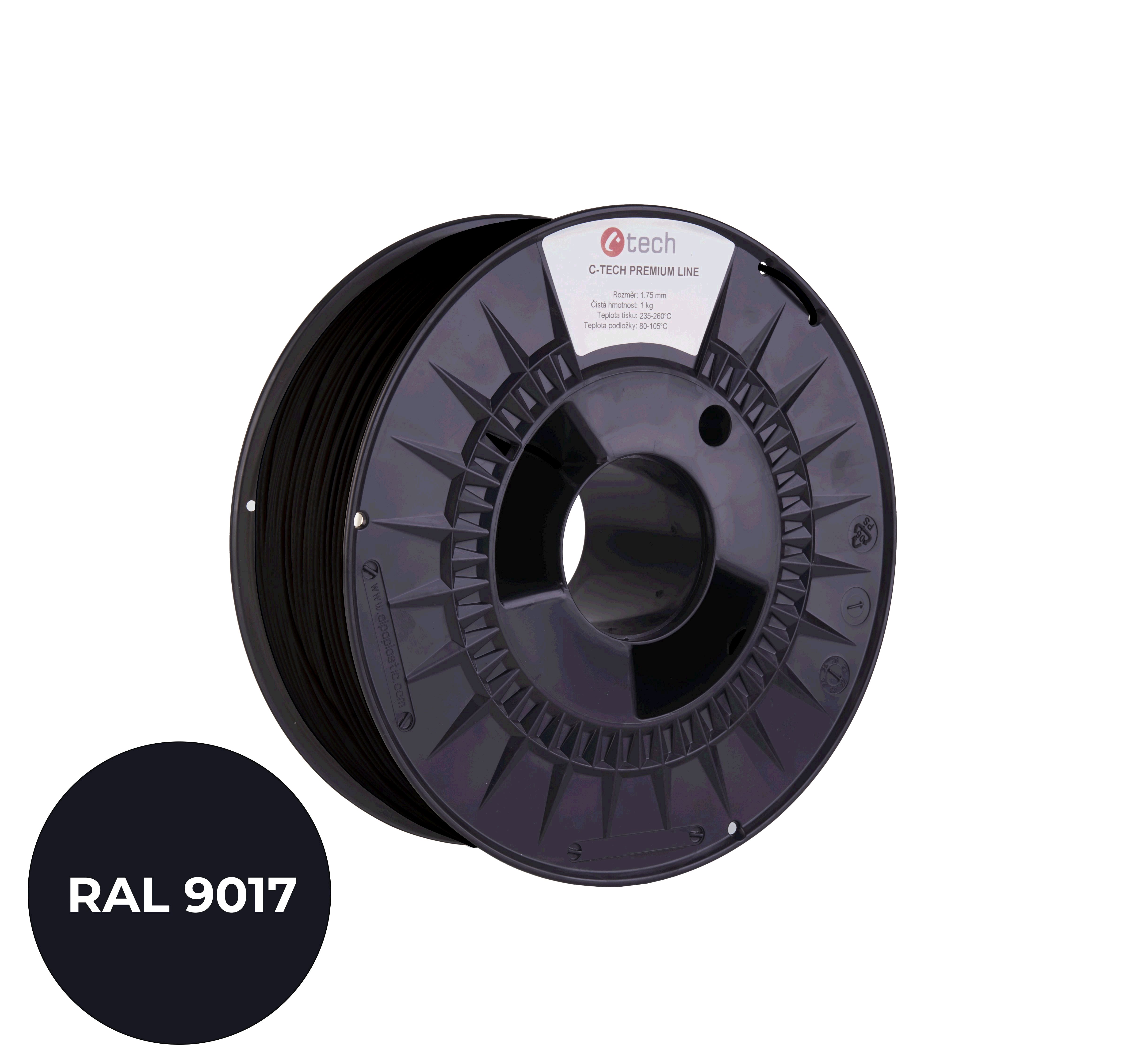 C-TECH Filament  PREMIUM LINE TPU 90A flexibilní dopravní černá RAL90170 