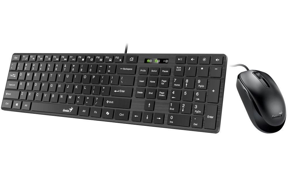 GENIUS set klávesnice + myš Slimstar C126/ Drátový set/ Copilot/ USB/ černá/ CZ+SK layout1 