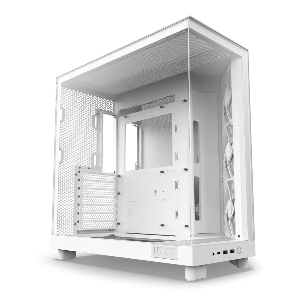 NZXT skříň H6 Flow dvoukomorová / MidT / 3x120mm fan / 2xUSB 3.2 / USB-C / prosklená bočnice i čelo / bílá1 