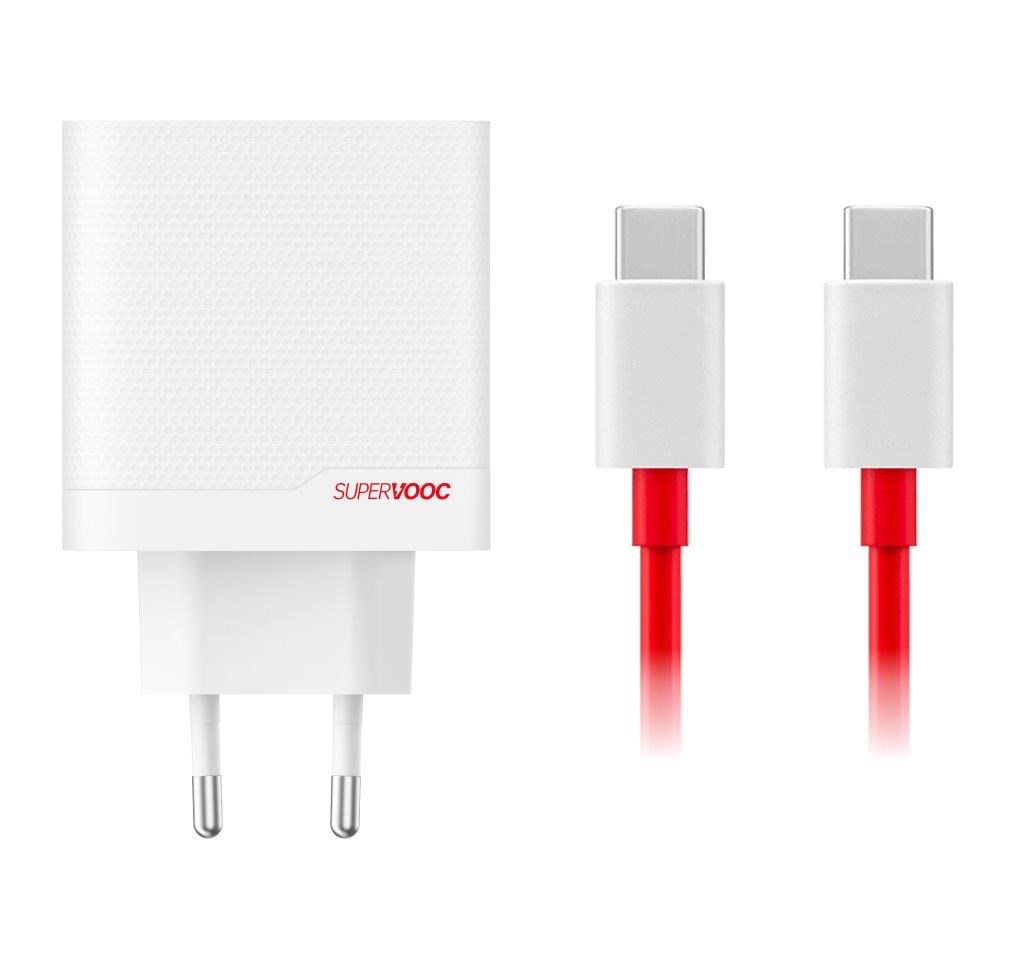 OnePlus SUPERVOOC 80W GaN Dual USB-A + USB-C Cestovní Nabíječka + USB-C/USB-C Kabel White0 