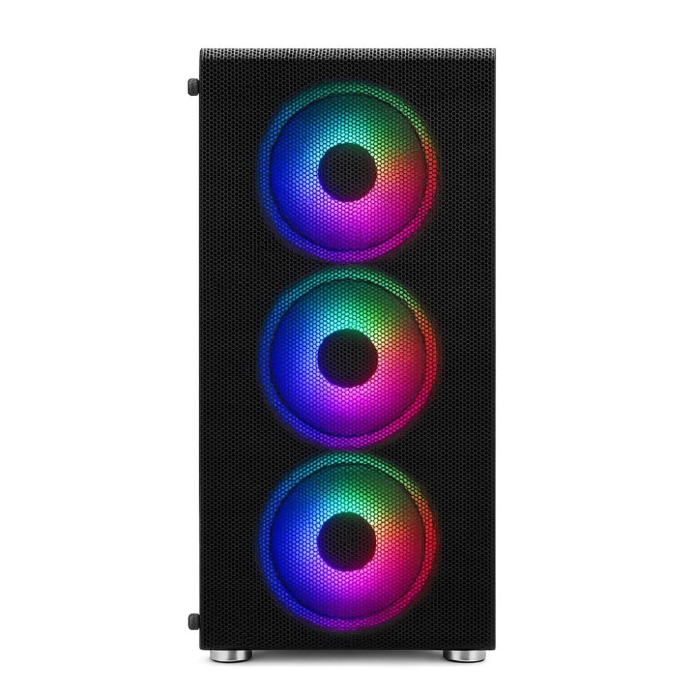 1stCOOL skříň RAINBOW 4, Mid Tower, AU, USB 3.0, 4x 120mm RGB Fan, černá1 