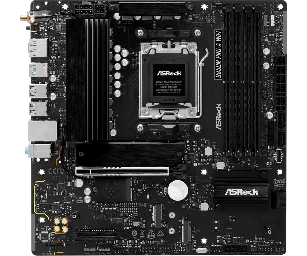 ASRock MB Sc AM5 B850M PRO-A WIFI,  AMD B850,  4xDDR5,  1xDP,  1xHDMI,  WiFi,  mATX1 