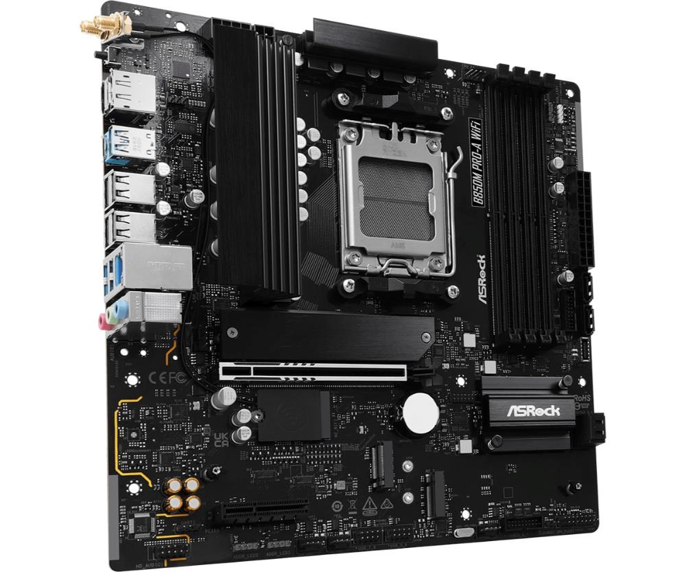 ASRock MB Sc AM5 B850M PRO-A WIFI,  AMD B850,  4xDDR5,  1xDP,  1xHDMI,  WiFi,  mATX2 