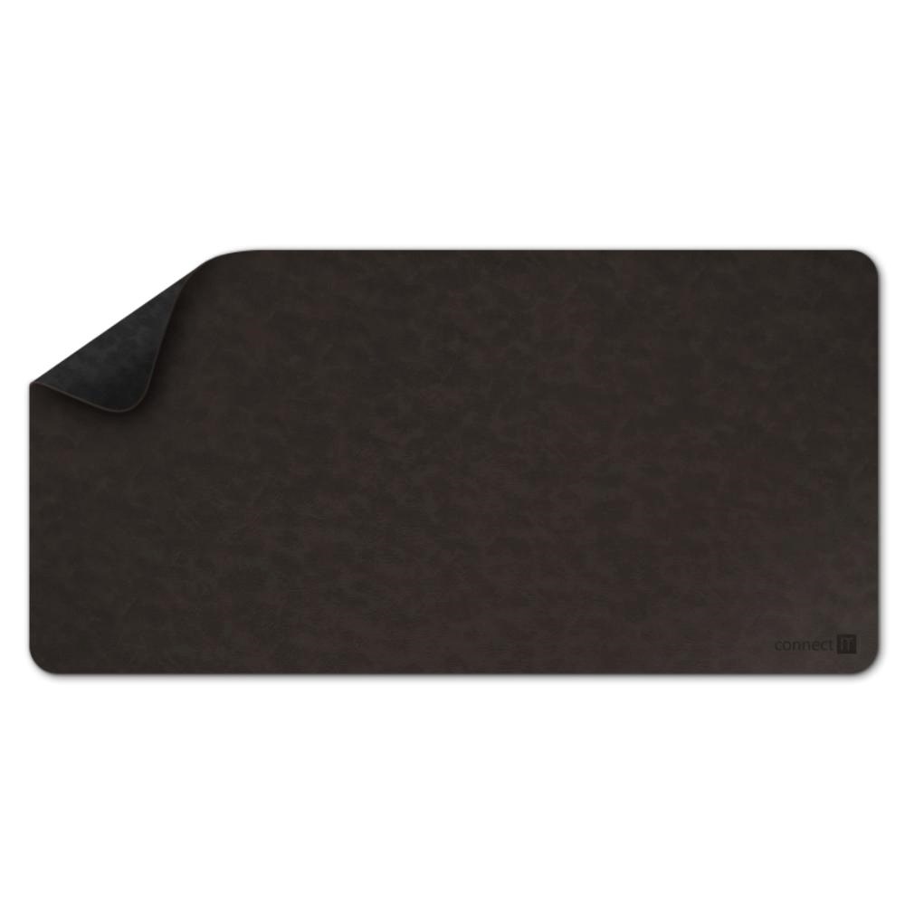 CONNECT IT Podložka pod klávesnici a myš DoubleColor Pad,  900x400,  Černá /  Tmavě hnědá1 