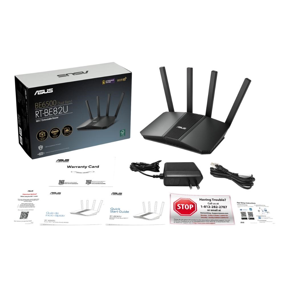 ASUS RT-BE82U WiFi 7 Extendable Router,  AiMesh,  1x WAN,  4x LAN4 