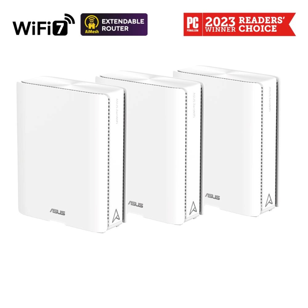 ASUS ZenWifi BQ16 3-pack,  WiFi7 Extendable Router,  AiMesh,  2x WAN/ LAN,  3x LAN,  1x USB 3.00 