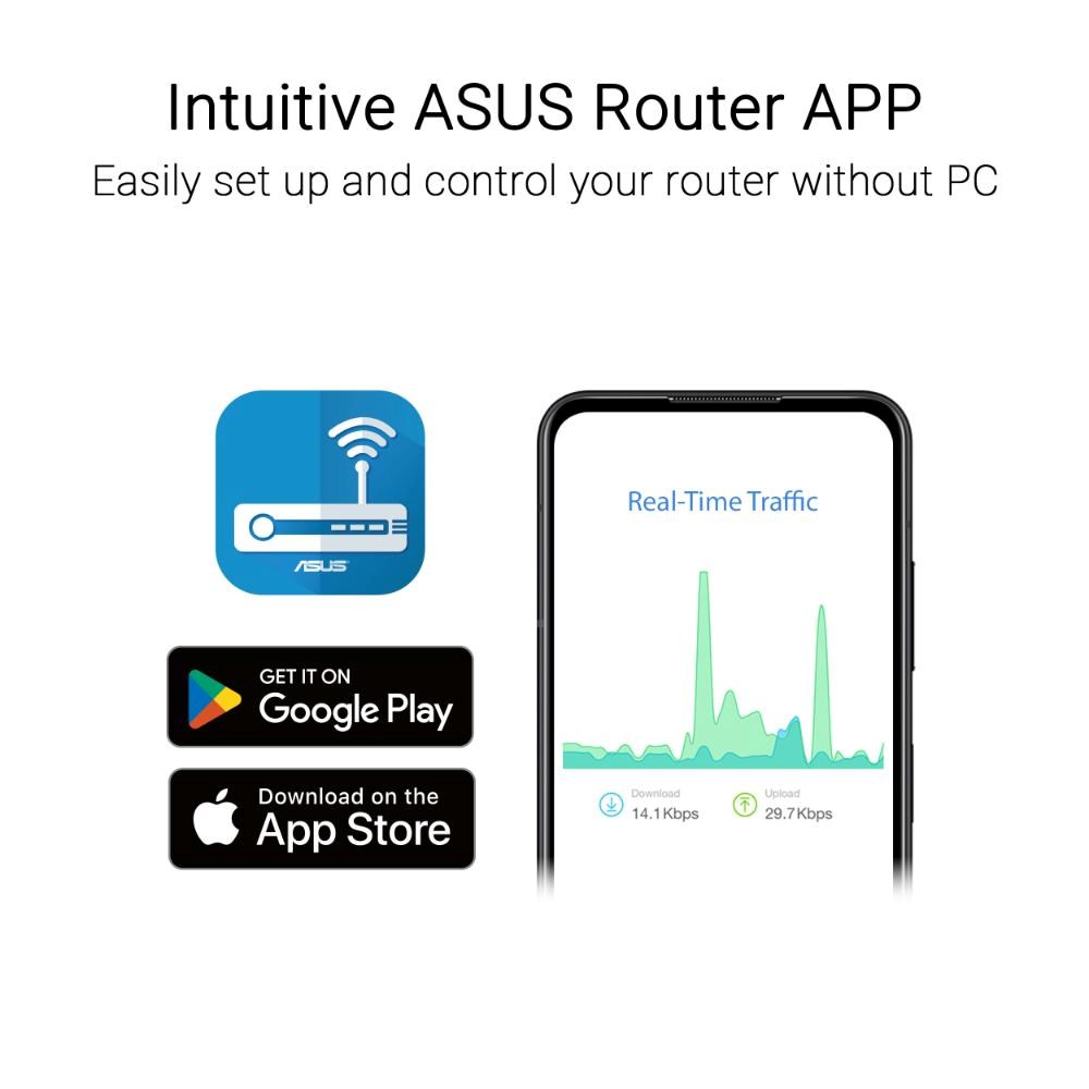 ASUS RT-AX52 Pro (AX3000) Router,  Dual Band WiFi 6,  Extendable Router9 