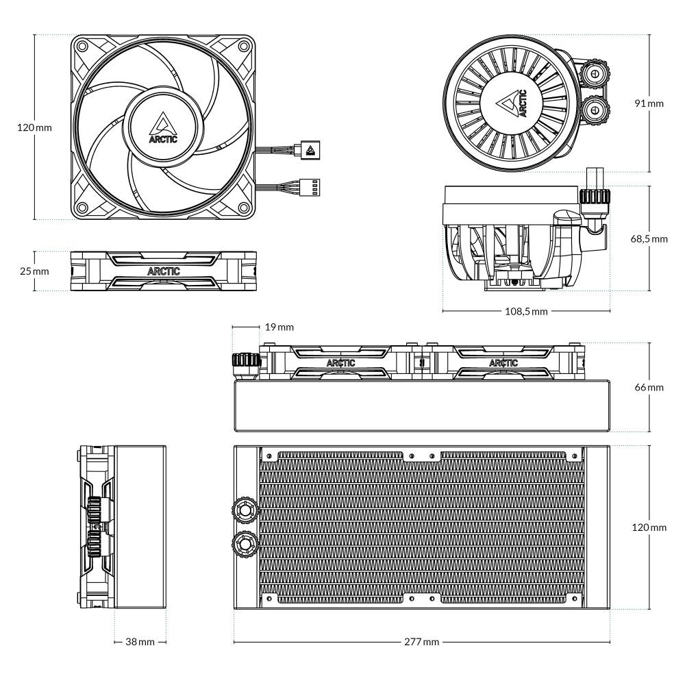 ARCTIC Vodní chladič Liquid Freezer III 240 Pro ARGB,  2x120mm,  AM5,  LGA1851,  černá5 